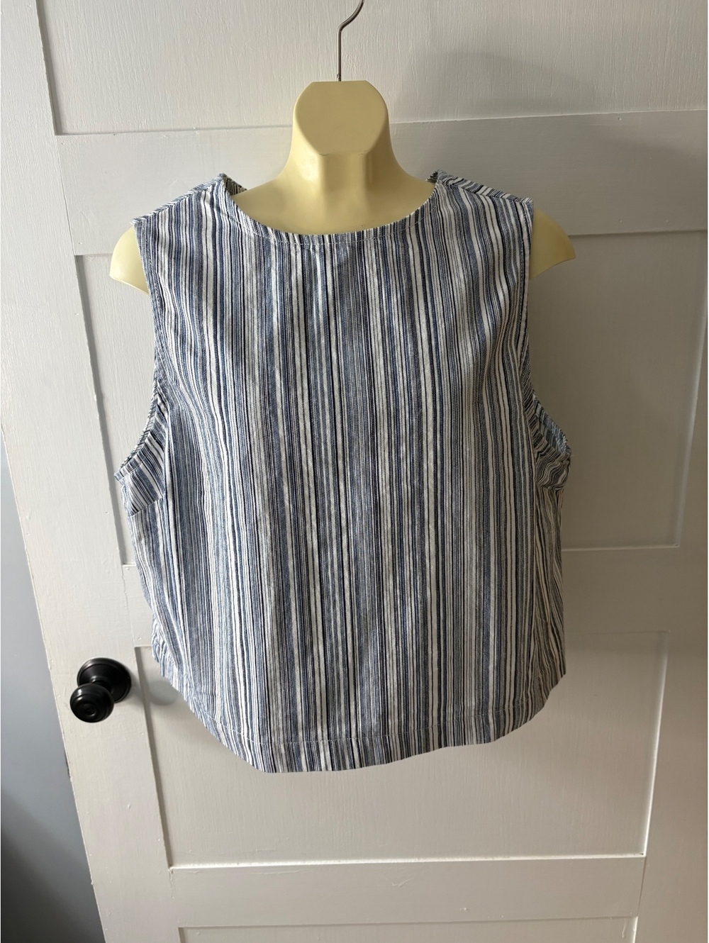 Primark blue and white striped sleeveless top